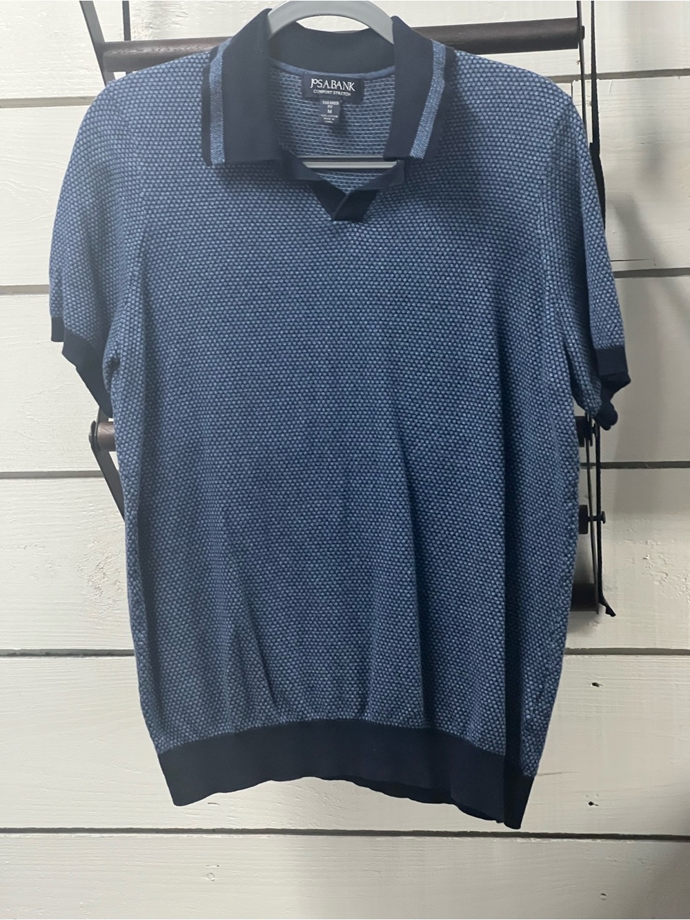 Jos. A. Bank Blue Short-Sleeve Polo Knit